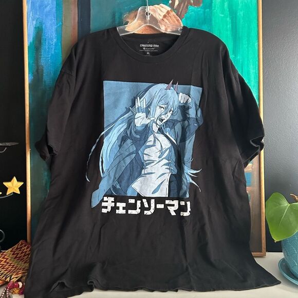 chainsaw Man Other - Chainsaw Man By Crunchyroll Men's Short Sleeve T-Shirt Anime Black Size XL
